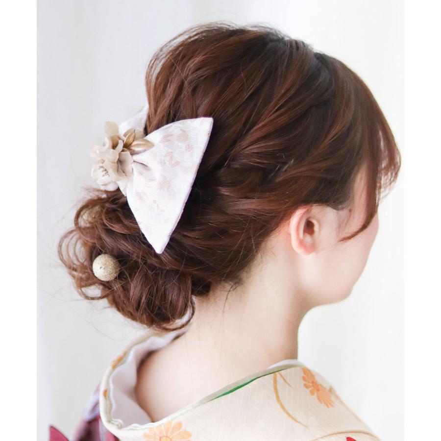 成人式 髪飾り 和装 リボン 袴 卒業式 花 ヘッドドレス セット タッセル 房 ウェディング 結婚式 シルクベージュ 卒園式 大学生 おしゃれ かわいい |  | 08