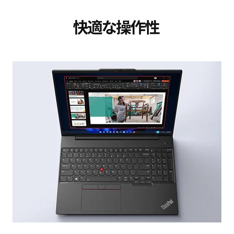 ★1 Lenovo ノートパソコン ThinkPad E16 Gen 1：AMD Ryzen 5 7530U搭載 16.0型 WUXGA液晶 16GBメモリー 512GB SSD Office付き Windows11 ブラック｜lenovo｜05