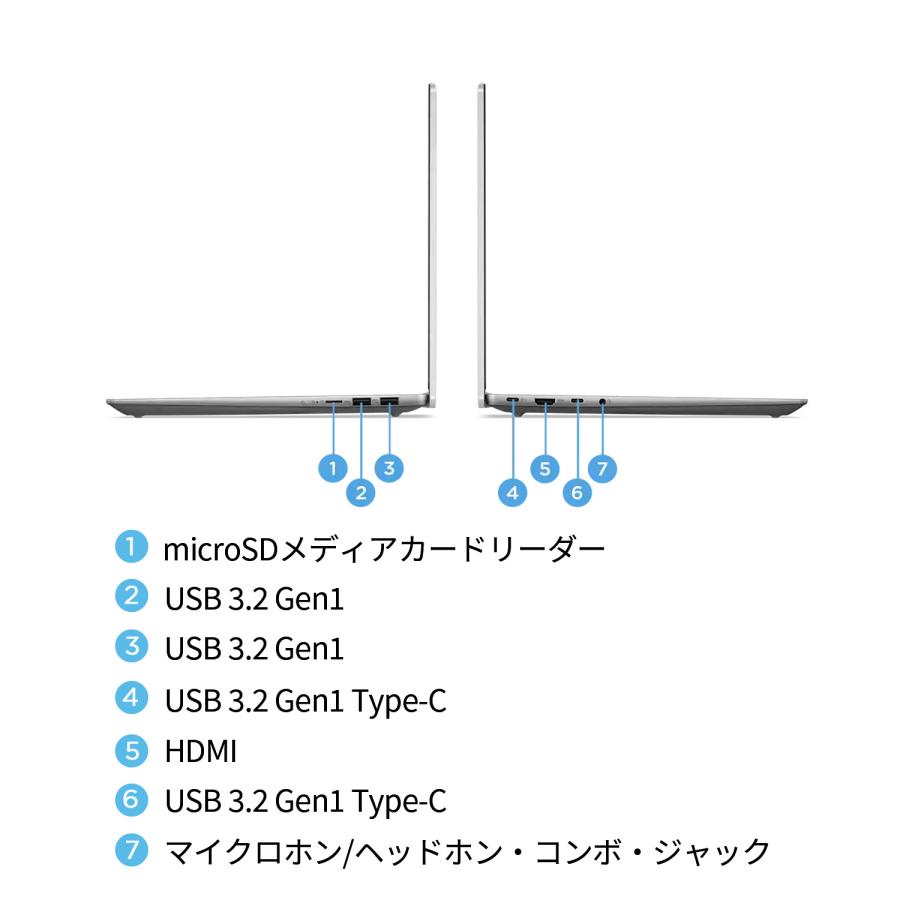 ★1 Lenovo ノートパソコン IdeaPad Slim 5i Gen 8：Core i5-12450H搭載 14.0型 WUXGA液晶 16GBメモリー 512GB SSD Office付き Windows11 クラウドグレー｜lenovo｜07