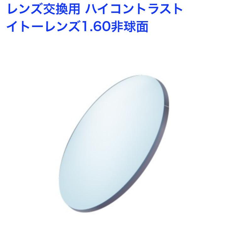 バイコントラスト レンズ交換 1.60非球面 度付き 眼鏡レンズ 交換 uv 