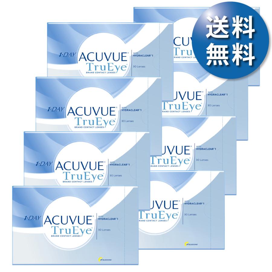 【送料無料★30枚あたり2,954円(税込3,249円)】ワンデーアキュビュートゥルーアイ 90枚パック 8箱セット