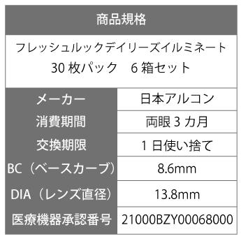 【送料無料】 【処方箋不要】 フレッシュルックデイリーズ イルミネート 30枚 6箱 (コンタクト ワンデー コンタクトレンズ 1day カラー )｜lensbargain｜06