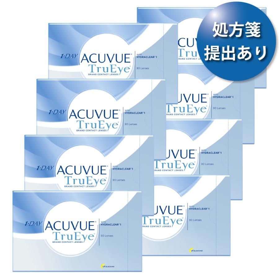 【送料無料★30枚あたり2,272円(税込2,499円)】ワンデーアキュビュートゥルーアイ 90枚パック 8箱セット【処方箋提出】