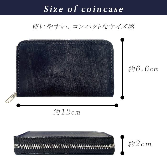 財布・ケース・小物入れ leo 本革 コインケース レオパード ラウンドファスナー コンパクト