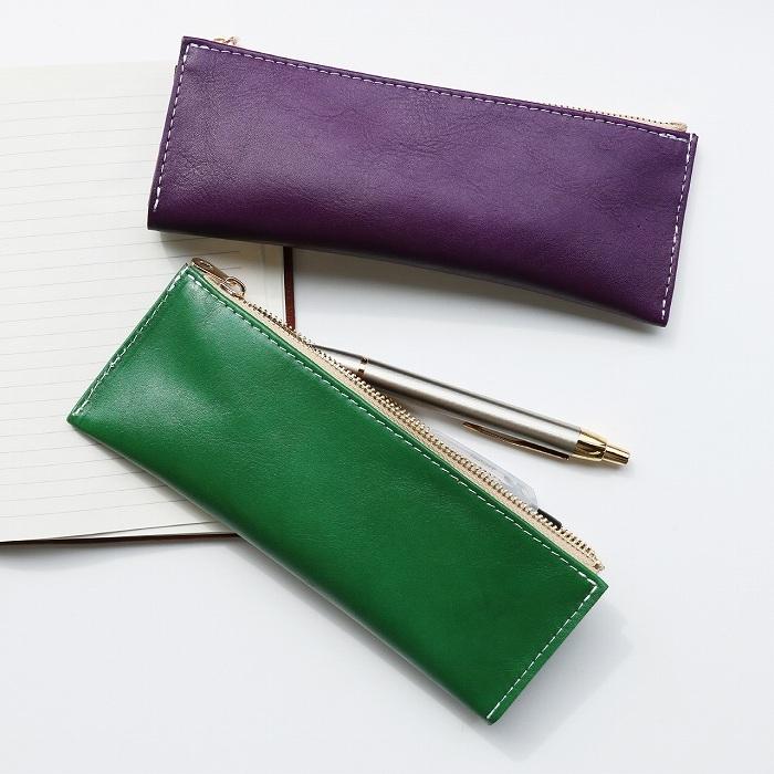 あ*お様 RRL 青色レザー 花柄ケース ペンケース 革 本革 カラフル 筆箱 レザー メンズ レディース