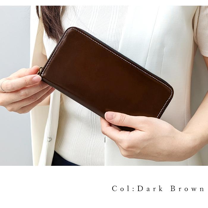 財布 長財布 メンズ レディース 本革 コードバン ラウンドファスナー
