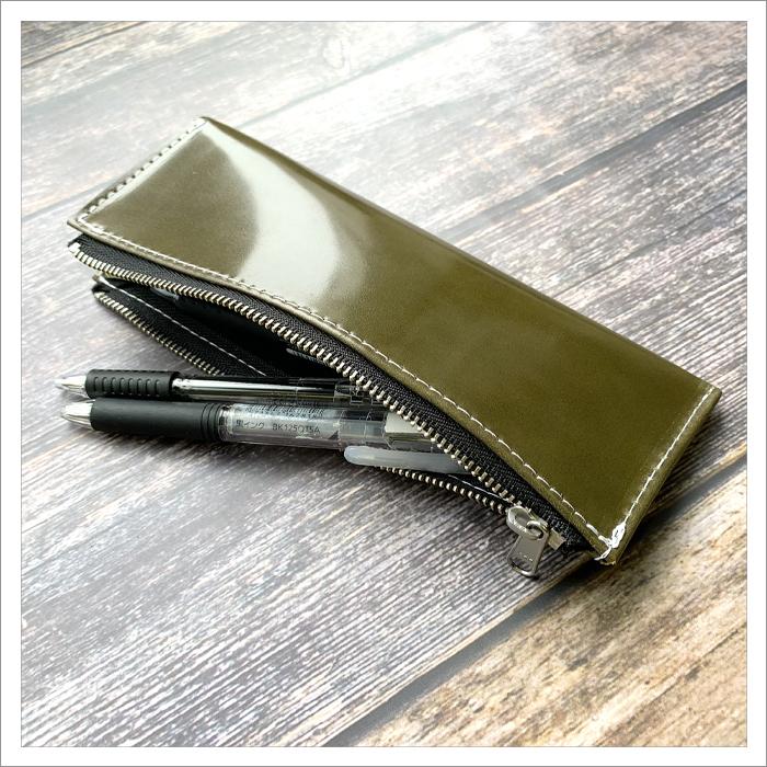 ペンケース 革 本革 コードバン 筆箱 レザー メンズ レディース ペン