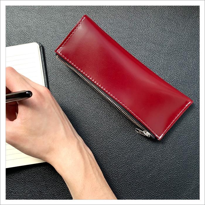 ペンケース 革 本革 コードバン 筆箱 レザー メンズ レディース ペン