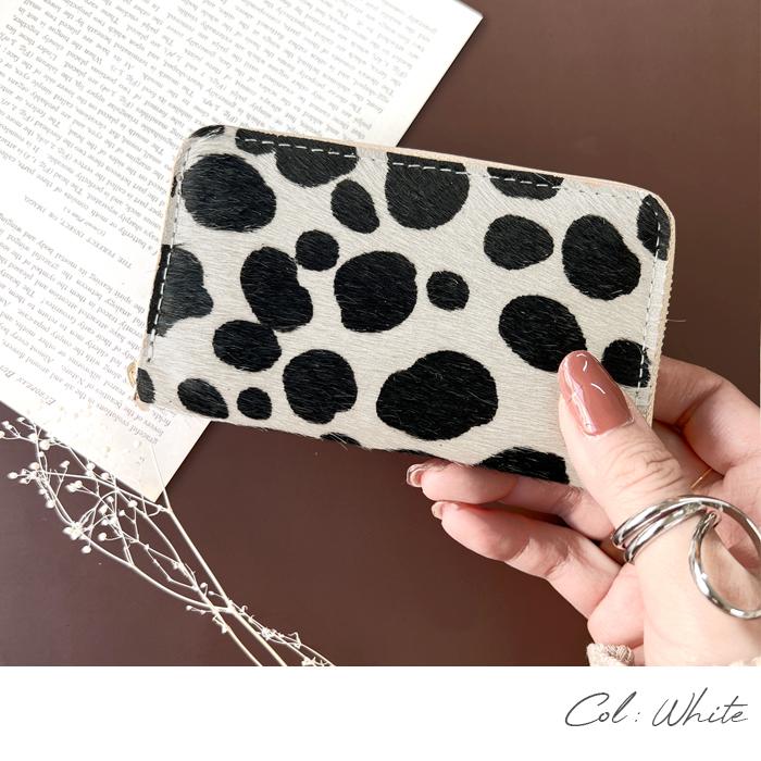 コインケース 小銭入れ 本革 ハラコダルメシアン レディース ミニ財布