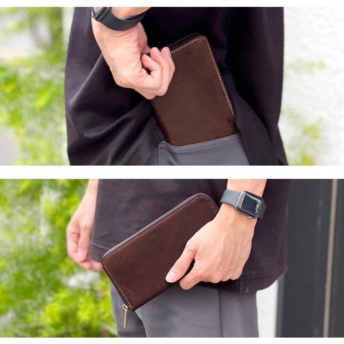 財布 長財布 メンズ レディース 本革 馬ヌメ ラウンドファスナー 財布 長財布 メンズ レディース 本革 馬ヌメ ラウンドファスナー