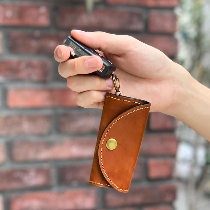 キーケース 4連 本革 ミズーリベリー レディース スマートキー 三