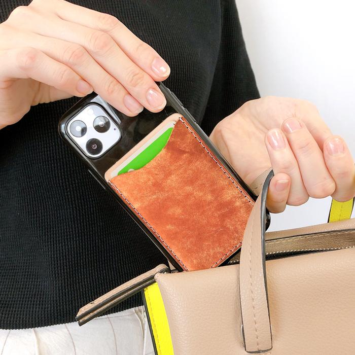 カードポケット スマホケース 本革 プエブロベリー 背面収納