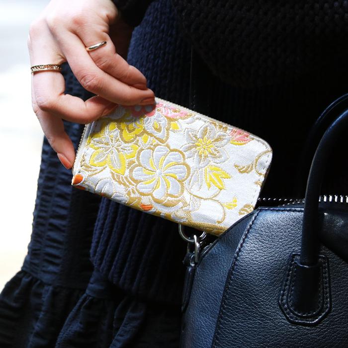 西陣織 着物 竹 コインケース 小銭入れ 上品 レディース 女性 ミニ財布