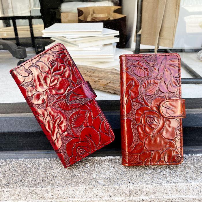 新品■iphone SE第2/第3/7/8　対応　手帳型　バラのレザーケース iPhone 手帳型 ケース カバー iPhone14 iPhone15 iPhone13 SE3