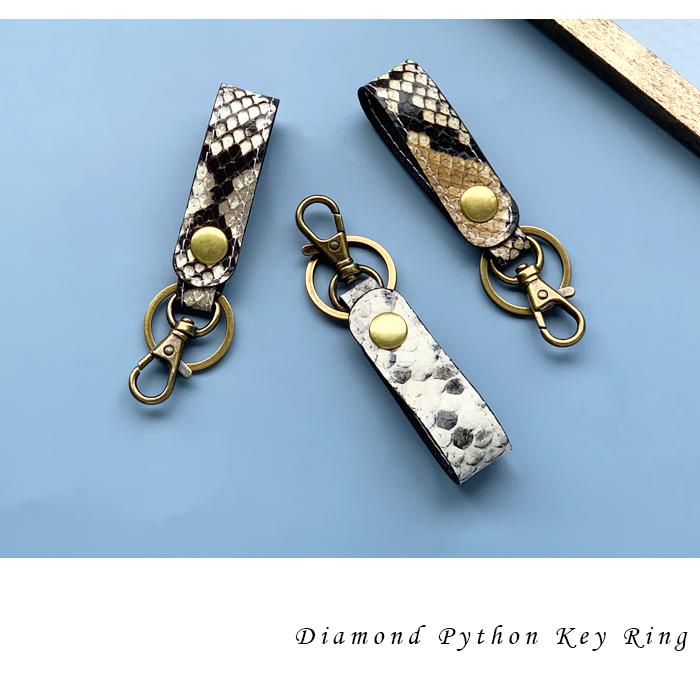本革 キーリング 革 山羊革 バッグチャーム キーホルダー ナスカン 本革キーリング レザー 鍵 カギ レディース メンズ 男性 女性 型押し ダイヤモンド パイソン |  | 04