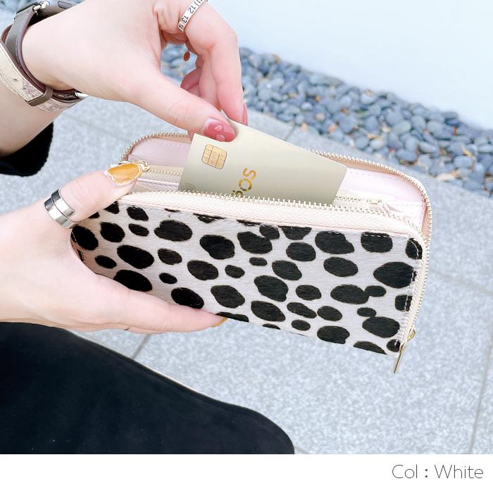 ハンドメイドレザークラフトダルメシアン柄ハラコアコーディオン長財布牛革レース白色 ハンドメイドレザークラフトダルメシアン柄ハラコアコーディオン長財布