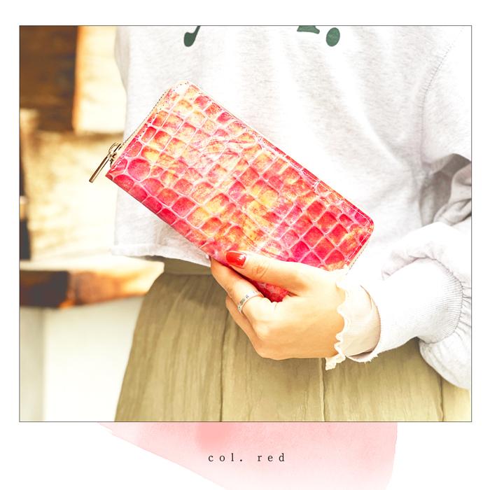 財布 レディース 長財布 本革 ジャパニーズアート ラウンドファスナー