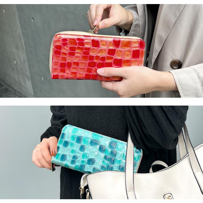 財布 長財布 レディース 本革 ちょっと上品な ステンドグラス サイフ