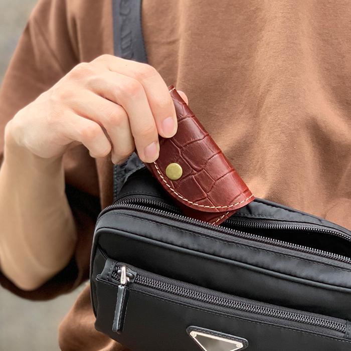 クロコダイル キーケース 本革 型押し クロコ メンズ レディース