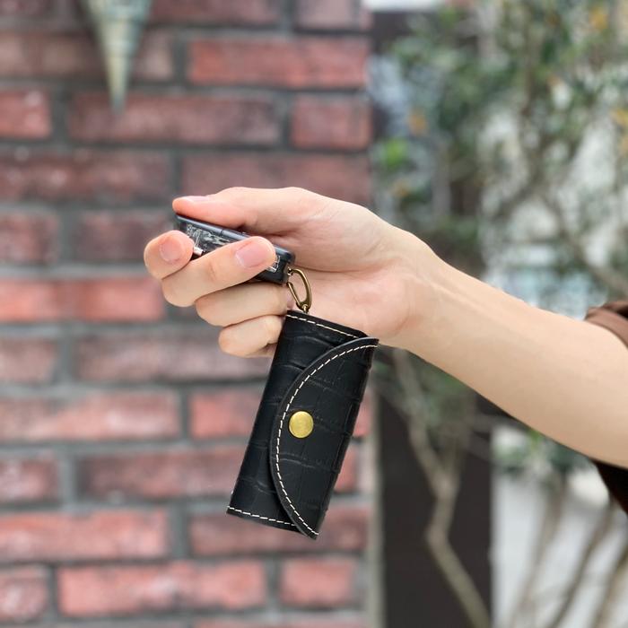 クロコダイル キーケース 本革 型押し クロコ メンズ レディース
