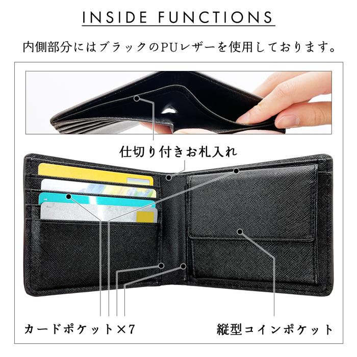 二つ折り財布 財布 メンズ 本革 牛革 ジェントルマン 二つ折り サイフ