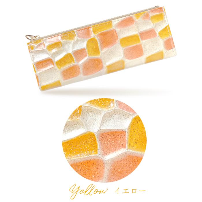 ステンドグラス ペンケース 筆箱 本革 レザー ペン入れ コンパクト