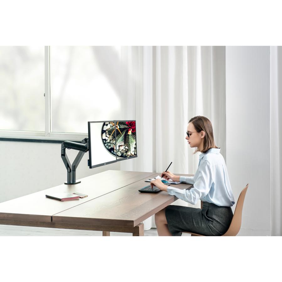 LEOLEOS モニターアーム ガス圧式 デュアルモニター 2画面?19~32インチ