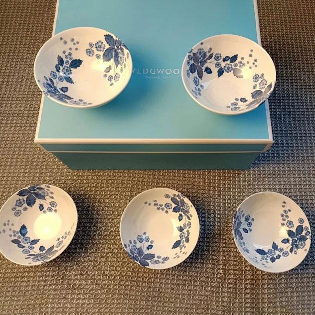 1セット5個 ウェッジウッド Wedgwood ストロベリーブルームインディゴ 
