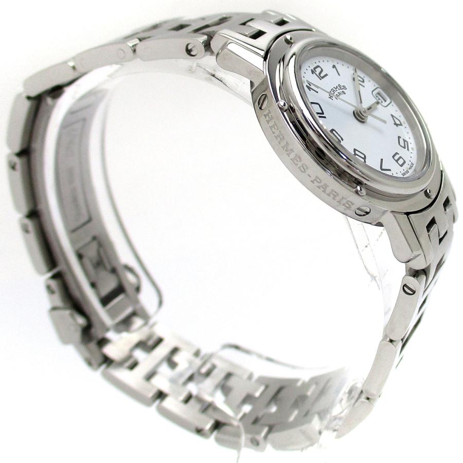 販売を販売 腕時計 白文字盤 時計 レディース シルバー クリッパー クォーツ エルメス Hermes Cl4 210 8uvn 優待価格 Jeromejack Fr