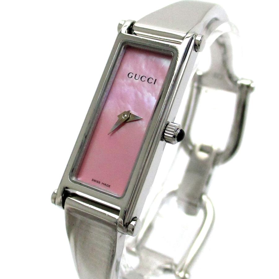 28 GUCCI 時計レディース1500L バングル ゴールド ブレス