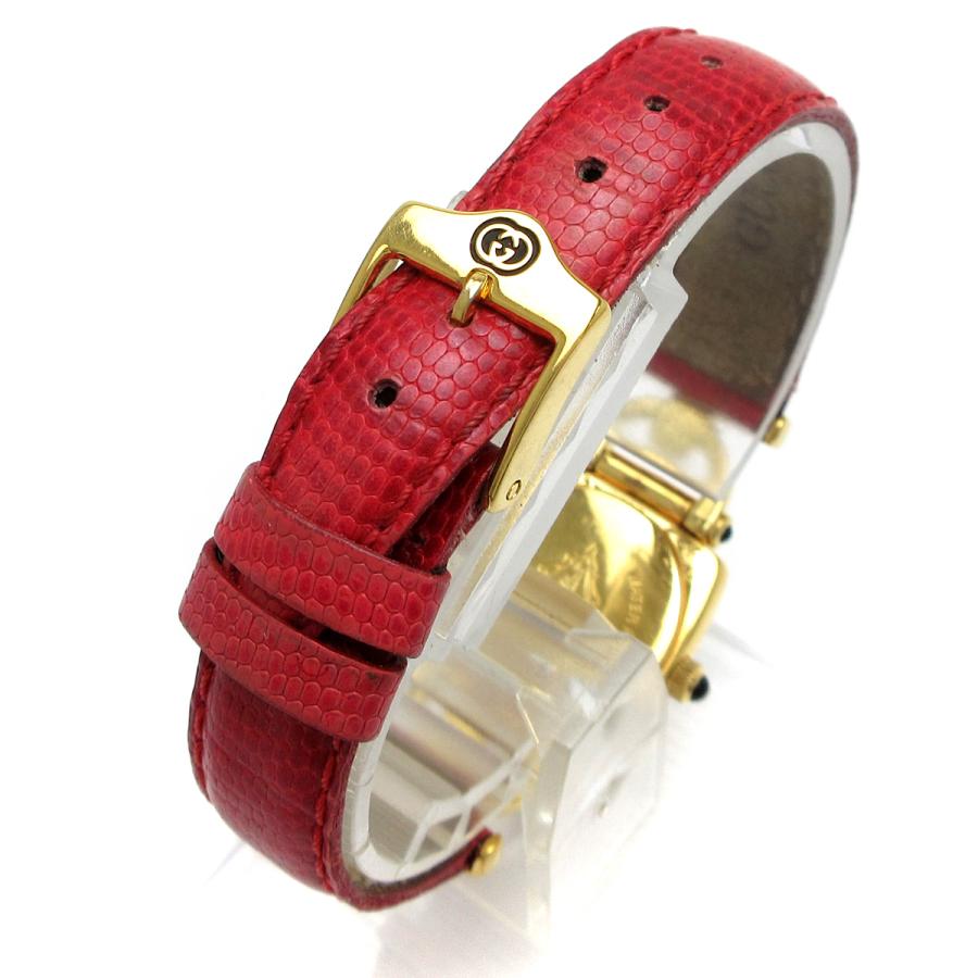 GUCCI グッチ 時計 ホースビット レディース ゴールド 革 白文字 GUCCI グッチ 時計 ホースビット レディース ゴールド 革 白文字