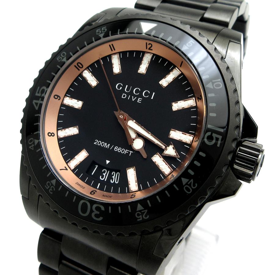 GUCCI DIVE 腕時計 YA136213 Gucci Dive グッチ 時計 GUCCI ダイヴ メンズ デイト 黒文字盤 136.2