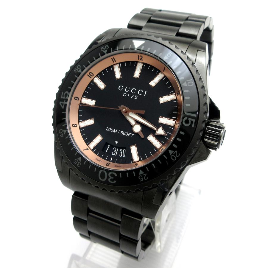 Gucci Dive グッチ 時計 GUCCI ダイヴ メンズ デイト 黒文字盤 136.2