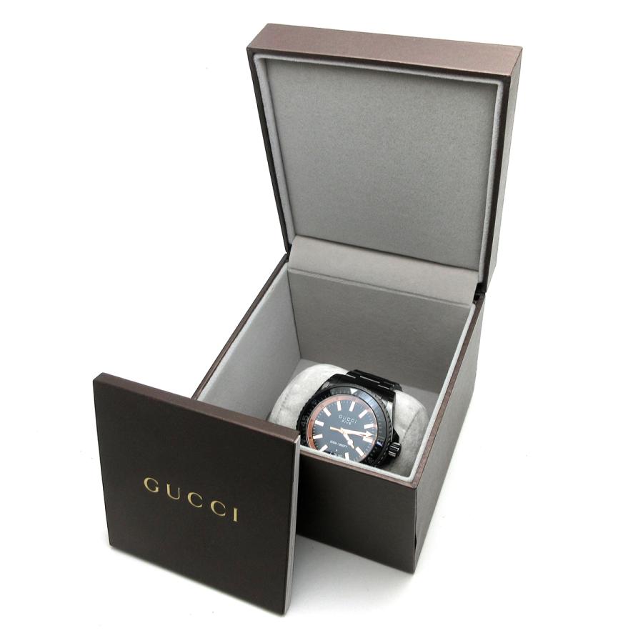GUCCI 腕時計 正規品 メンズ 箱付き Gucci Dive グッチ 時計 GUCCI ダイヴ メンズ デイト 黒文字盤 136.2
