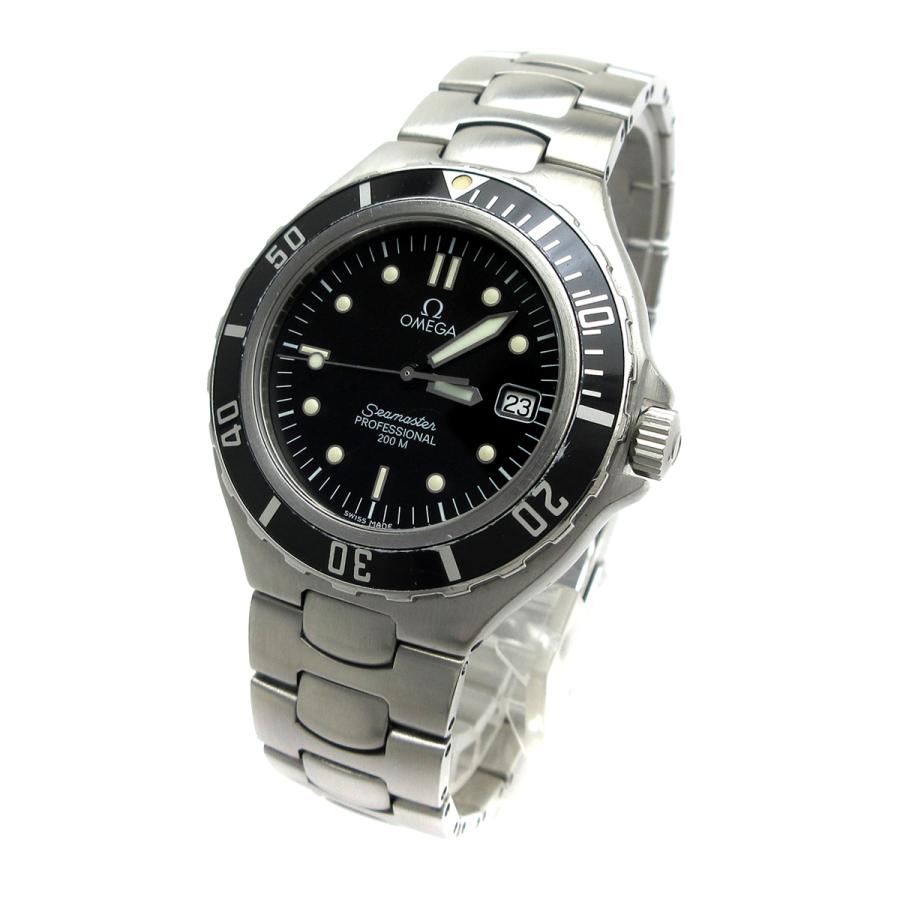 SEAMASTER オメガ 時計 OMEGA シーマスター デイト メンズ 黒文字盤 