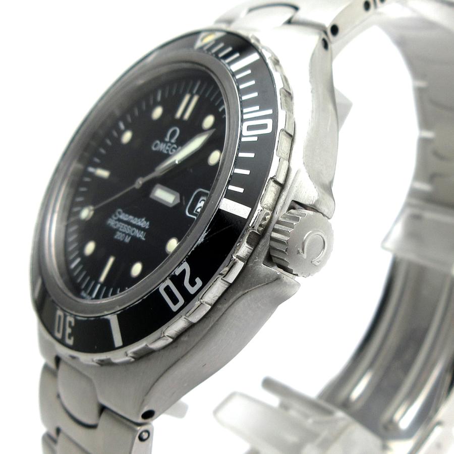 SEAMASTER オメガ 時計 OMEGA シーマスター デイト メンズ 黒文字盤
