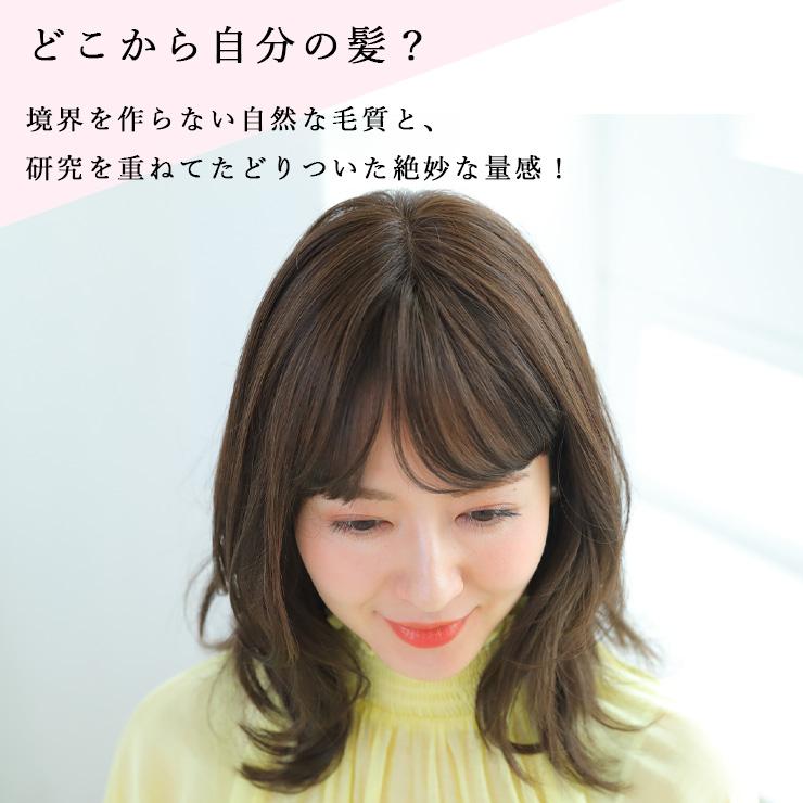 返品・色交換OK　ロング SSサイズ Web限定商品 ボリュームが増えない とけこみウィッグ 部分ウィッグ 白髪隠し 極薄ナチュラル バレないの画像