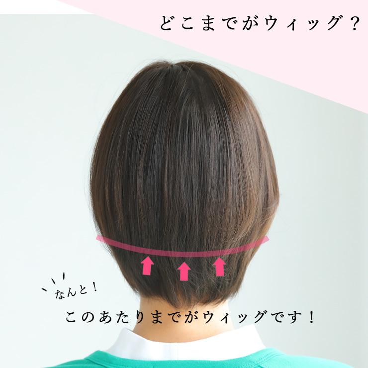 返品・色交換OK　ショート Sサイズ Web限定商品 ボリューム少しだけ とけこみウィッグ 部分ウィッグ 白髪隠し 極薄ナチュラルの画像