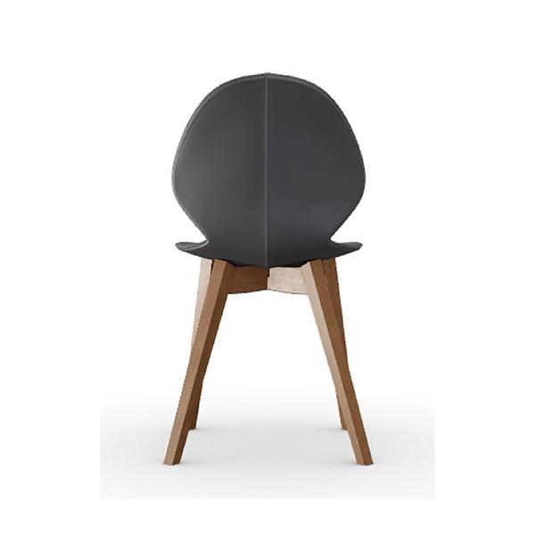 カリガリス レザー ダイニングチェア バジル BASIL ブラック座面×ウォルナット脚(2脚セット) 送料無料 KaDi756