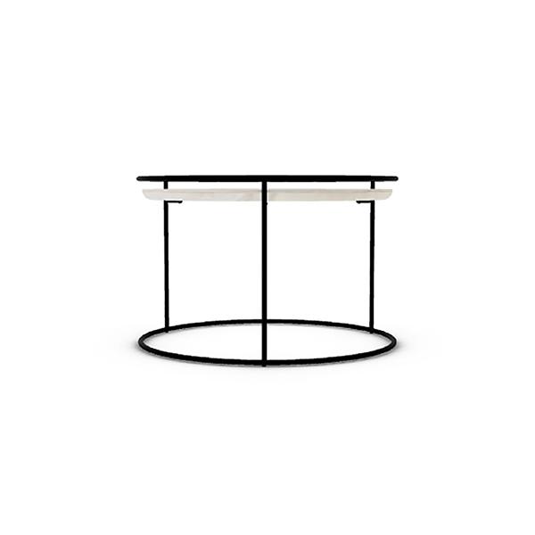カリガリス　アトーロ　atollo　コーヒーテーブル 62.5×62.5×40cm ゴールデンオニキス（セラミック）天板×マットブラック脚　送料無料_1