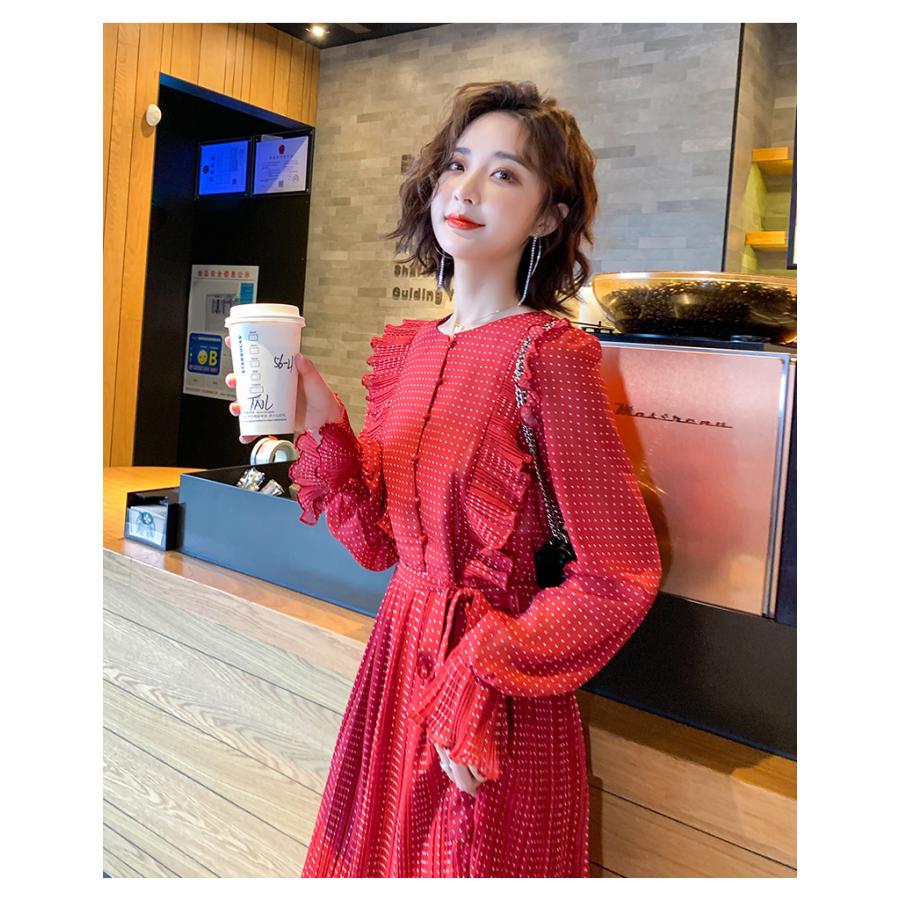 予約 お出かけ ママ オシャレ ファッション 韓国 オルチャン マーク お洒落 大人可愛い ロング丈 ドレス ワンピース 女子会 お出かけ カジュアル インスタ映え ワンピース サイズ M Panero Shop