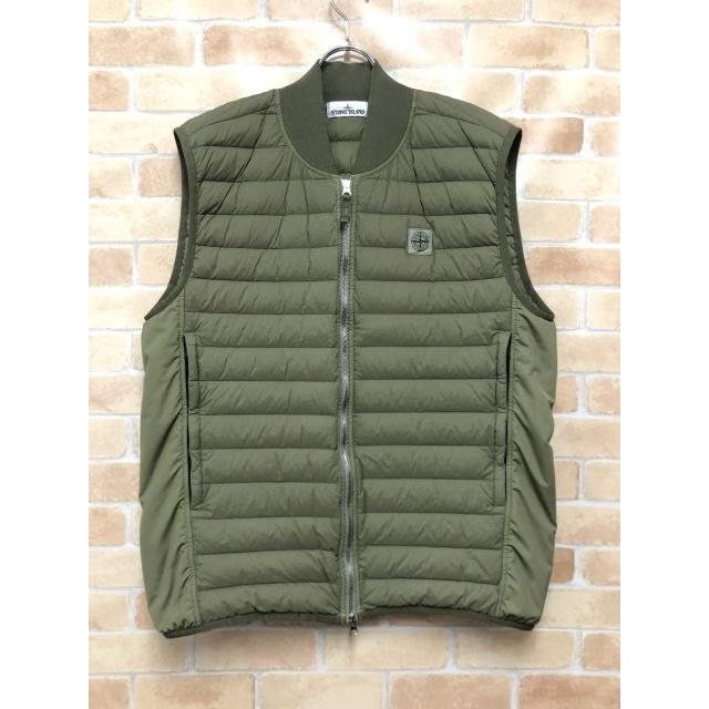 中古】 ストーンアイランド STONE ISLAND ダウンベスト グリーン系 XL 