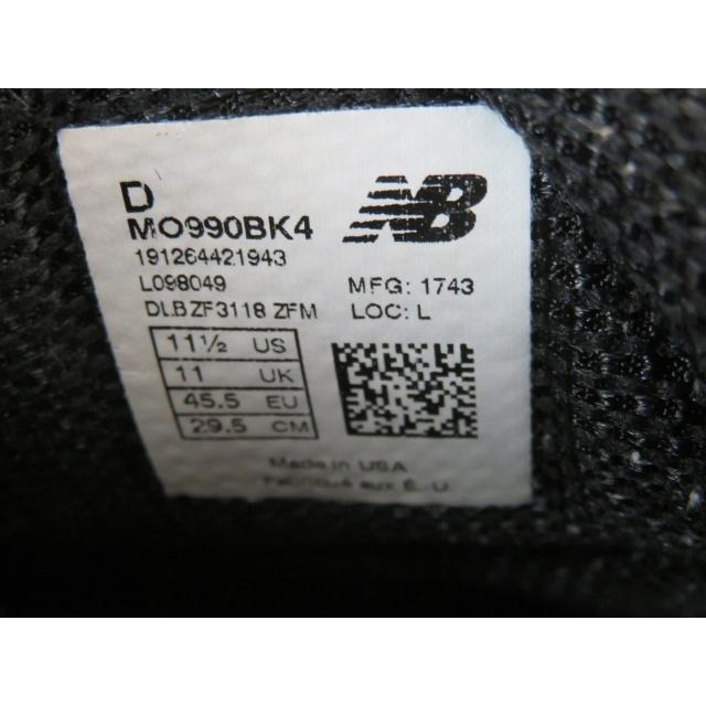 【中古】 New Balance ニューバランス ミドルカットスニーカー MO990BK4 MADE IN USA 黒 US11.5 111382855｜lepton｜07