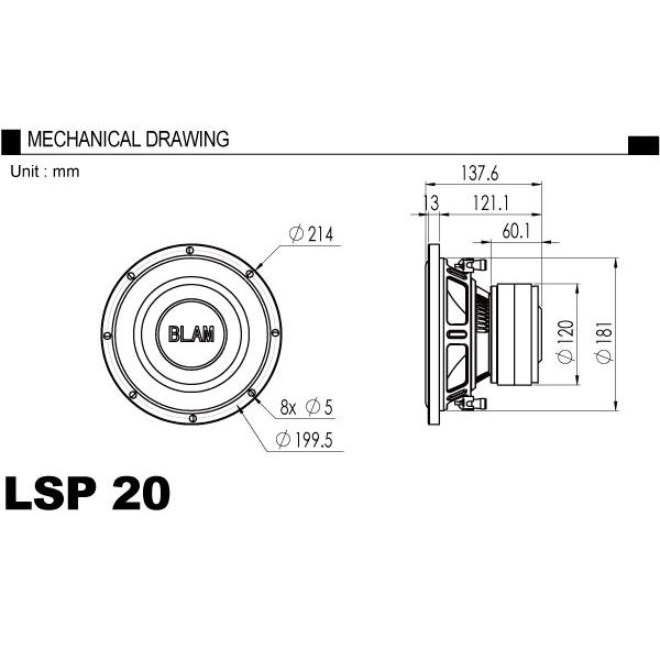 BLAM ブラム LS P20（LIVEシリーズスピーカー） サブウーファー
