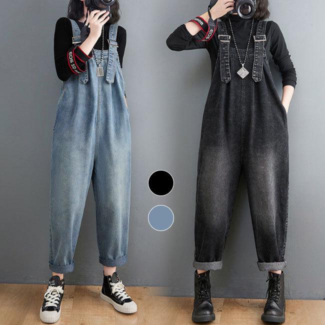 デニムサロペット レディース オーバーオール デニム サロペット おしゃれ サロペットパンツ ジーンズ 肩ベルト調節可 オールインワン ｇパン 送料無料 Bjb9128 ルルビー 通販 Yahoo ショッピング