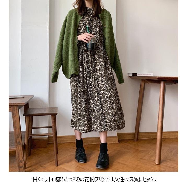 シャツワンピ 花柄 レディース 長袖ワンピース ゆったり ワンピース ロング シャツ 女性 花柄ワンピース レトロ ロングシャツ ロングワンピ Bjt57 ルルビー 通販 Yahoo ショッピング