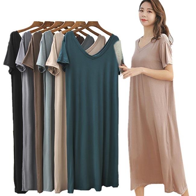 ワンピース 半袖 レディース 部屋着 半袖ワンピース ゆったり ルームウェア ロングワンピ 外出着 シンプル ナイトウェア 夏ワンピース 送料無料 Bjt5926 ルルビー 通販 Yahoo ショッピング