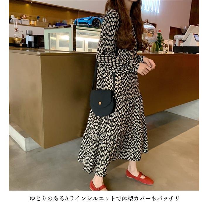 ワンピース 長袖 ロングワンピ 水玉柄 マキシ丈ワンピース レディース 長袖ワンピース 柄ワンピ ドット柄 ドレス 春秋 夏 レトロ お洒落 Bjt5941 ルルビー 通販 Yahoo ショッピング