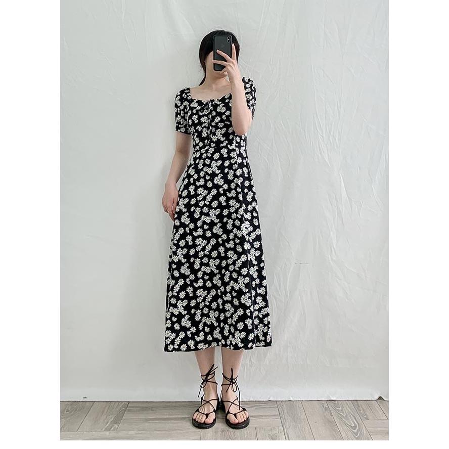 ワンピース 半袖 レディース ワンピース 夏 花柄ワンピース ロングワンピ ショートワンピ 花柄 半袖ワンピース スクエアネック サマーワンピース 送料無料 Bjt6167 ルルビー 通販 Yahoo ショッピング