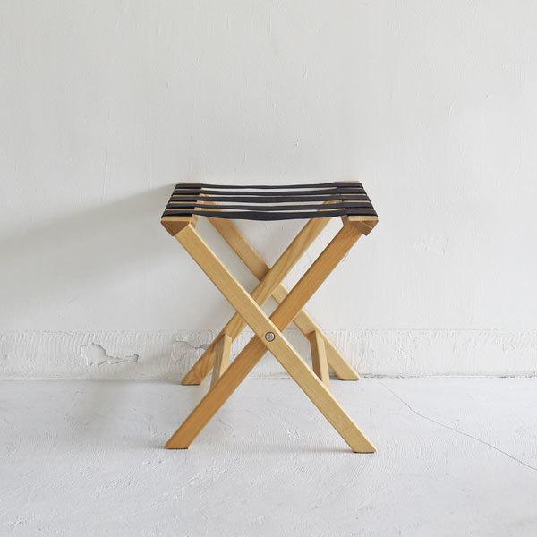 ＜ナチュラル＞国産５本ベルトの木製ラゲージラック・バゲッジラック　 |  | 03